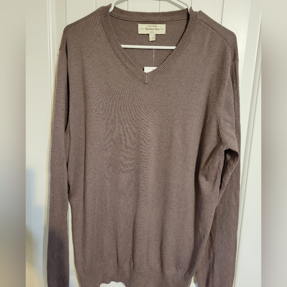 Hawker Rye Cashmere Cotton Blend V Neck Sweater Mens Size Medium